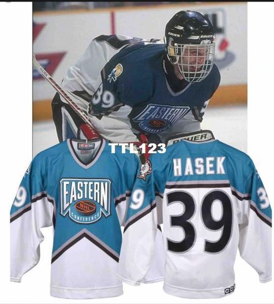 

men #39 dominik hasek 1997 all star game hockey jersey or custom any name or number jersey, Black;red