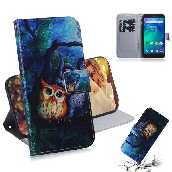 

wallet case for xiaomi redmi go filp cover selling coloured pattern wolf tiger lion owl dog with card slot design