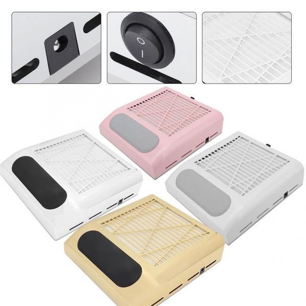 

80w nail dust collector strong suction cleaner nail art vacuum cleaner manicure tool 100-240v, Silver