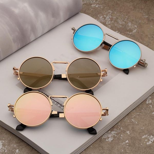 

gothic steampunk sunglasses men metal round shades male clear sun glasses for women hip hop steam punk sunglasses for women men tjpwp