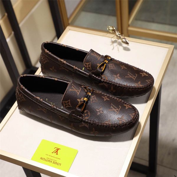 

19ss большой размер 38-45 скольжения на случайные мужские мокасины весна и осень мужские мокасины обувь из натуральной кожи мужские квартиры, Black