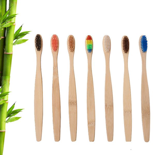 

деревянная зубная щетка радуги бамбуковая экологически зубная щетка бамбуковое волокно деревянная ручка зубная щетка отбеливание радуга dhl