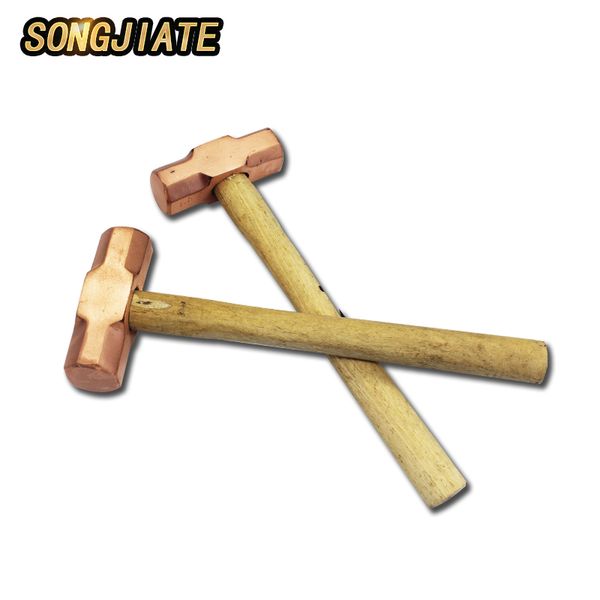 

songjiate wooden handle copper, explosion proof octagonal hammer, copper hammer, small copper no spark