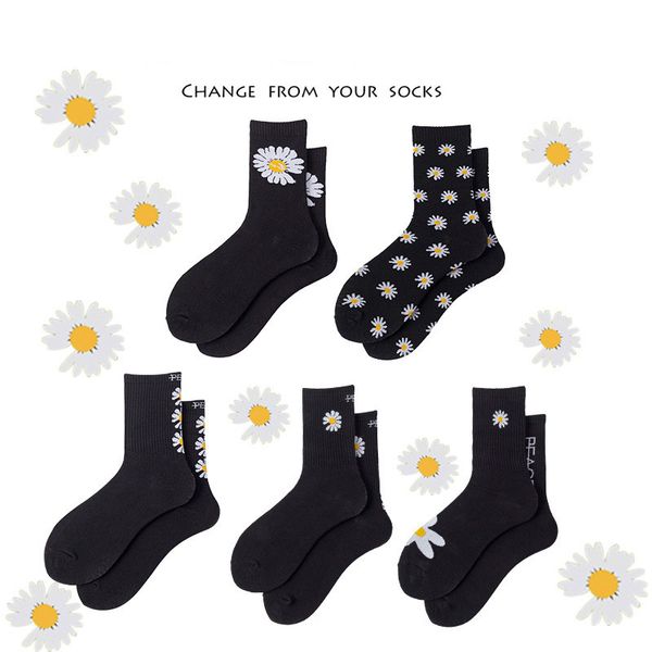 

designer men socks g d style flower socks street underwear designer mens peace casual socks for men women size wholesale, Black