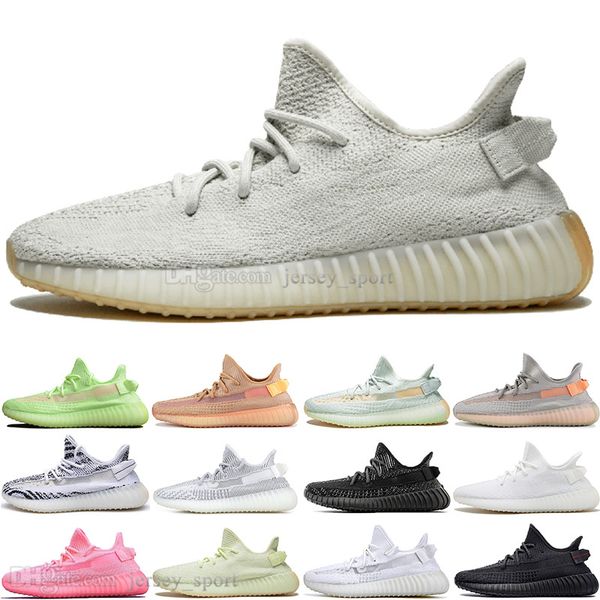 

with box fast delivery kanye west clay v2 static reflective glow in the dark mens running shoes hyperspace women men sports sneakers, White;red