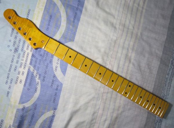 

22 лады тигра пламени материала клен желтого цвета электрической гитара шея гитара аксессуары запчасть музыкальных инструментов