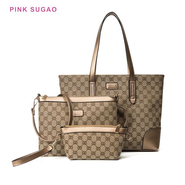 

pink sugao luxury handbags women bags designer 3pcs composite bags set women shoulder bag famous purses and handbags crossbody