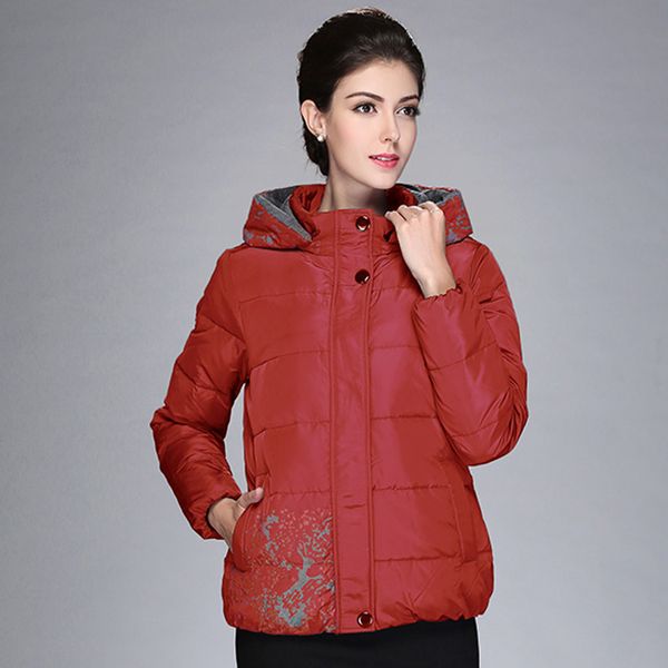 

fashion autumn and winter new long sleeve down coats women red casual hooded white duck down coats womens clothing, Black