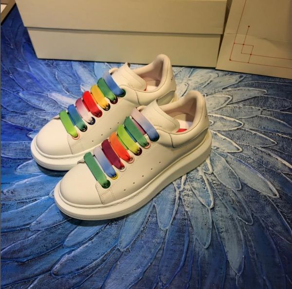 

2020 men women sneakers fashion white leather platform shoes flat outdoors daily dress party shoes, Black