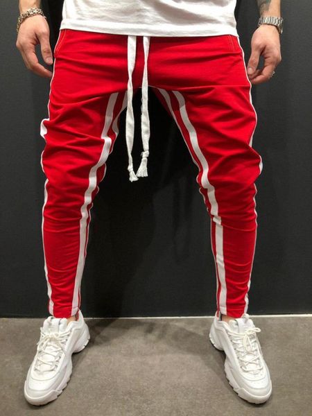 

New European And American Men's Leisure Fitness Stitching Zipper Foot Sports Pants Jogger Running Fitness Fashion Pants