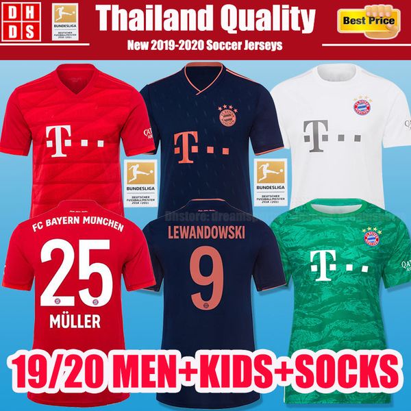 

thailand coutinho 19 20 bayern munich perisic soccer jersey 2019 2020 lewandowski jerseys hernandez football shirt munchen men kids kits, Black;yellow