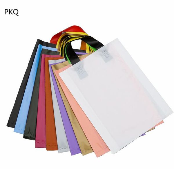 

25pcs 4 size large plastic bags with handles clothing shopping bags reusable grocery boutique gift take out