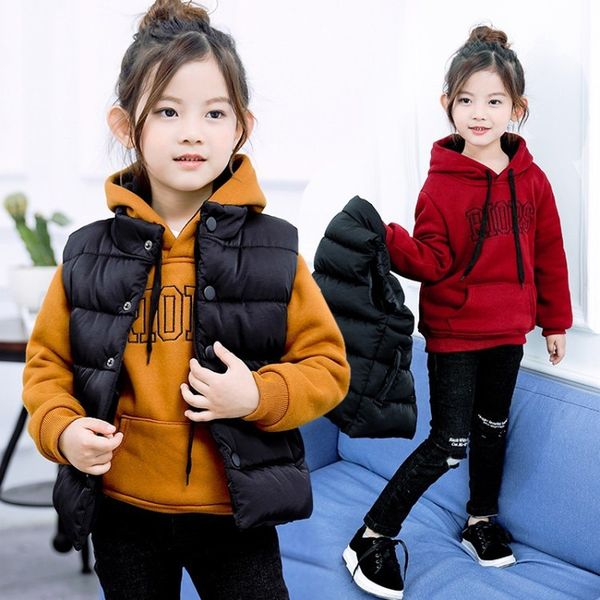 

girl coat children's outerwear velvet thick kids casual child jackets for girls warm winter hooded cotton padded jacket coats, Blue;gray