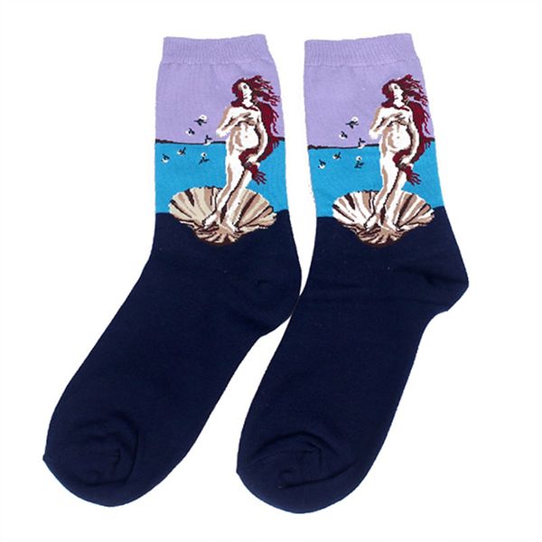 

creative artistic retro socks outdoor sports male female comfortable socks sports running hiking k5, Black