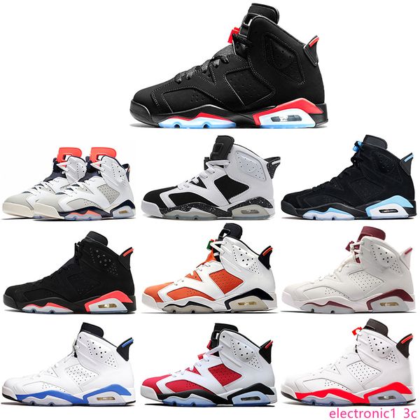 

6 basketball shoes classic 6s unc black red white infrared low chrome women men sport blue red oreo alternate oreo 40-47, Black;green