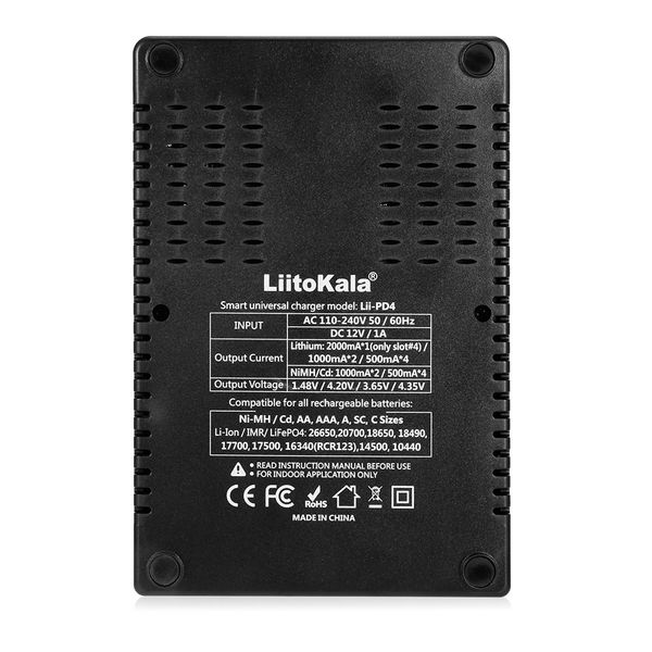 

liitokala лии - pd4 4 слоты зарядное устройство для nimh / aa / aaa / батареи