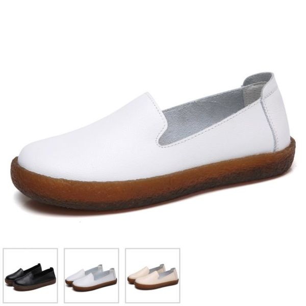

women shoes genuine leather tide fashion comfortable soft bottom flats women's casual shoes high quality, Black