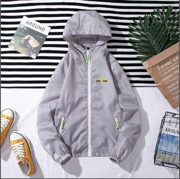 

d23 2020 мужчины женщины куртка пальто солнцезащитный крем одежда повседневная мужская одежда куртки топы с капюшоном белая ветровка уличная, White