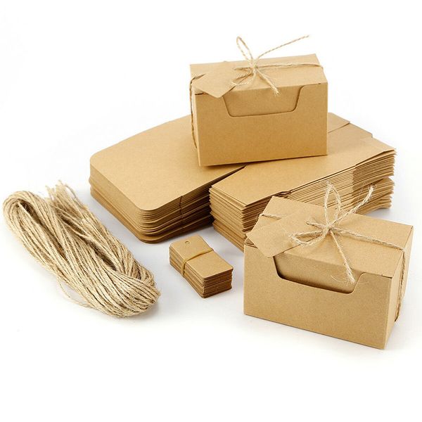 

candy box set rustic vintage rectangle squares kraft papers wedding convenient