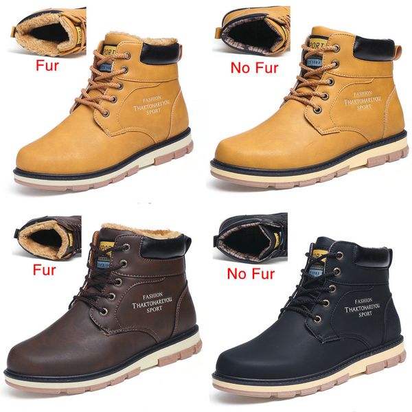 

dekabr brand keep warm winter boots men pu leather wear resisting casual shoes working fashion men boots, Black
