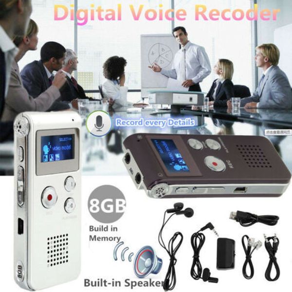

rechargeable 8gb digital audio/sound/voice recorder dictaphone mp3 player usb uk