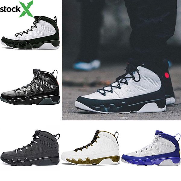 

mens 9 9s bred basketball shoes bred la men designer space jam the spirit tour yellow sports trainers sneakers size 8-13, Black
