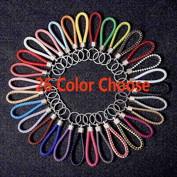 

leather rope key chain car pendant weave key ring men and women key chain valentine day gifts hh7-1090