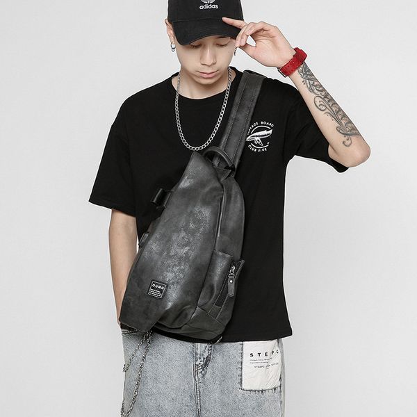 

the new chest bag men's shoulder bag messenger men's large student backpack korean leisure fashion brand