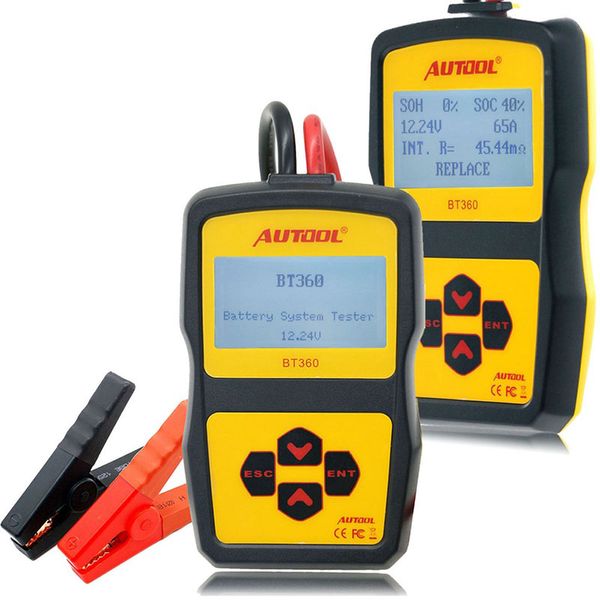 

autool bt360 bt-360 auto battery tester car diagnostic tool digital analyzer 12v 2000cca 220ah multi-languages repair tool