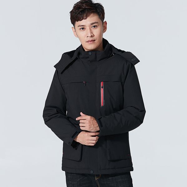

men&women intelligent heated jackets winter outdoor hooded waterproof jackets thermal warm usb heating quickly hiking, Blue;black