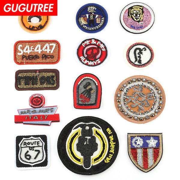 

gugutree embroidery beaded patches,crystals diamonds sequined applique patch for coat,t-shirt,hat,bags,sweater,backpack bdp-75, Black