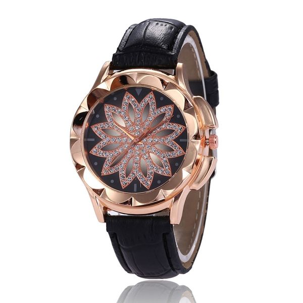 

women rhinestone watches lady diamond dress watch leather band big dial wristwatch crystal watch, Slivery;brown