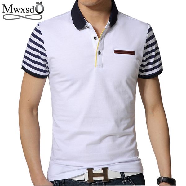 

Mwxsd Brand Summer Mens Casual Short Sleeve Polo Shirts Men Slim Fit Striped Cotton Polo Homme Camisa Polo Camisa Masculina