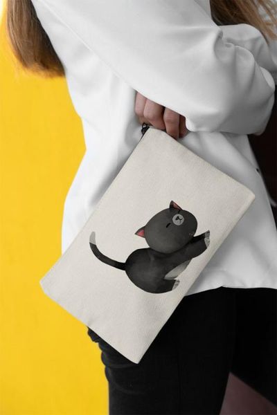 

angemiel clutch esniyen sweet cat portfolio hand makeup bag, Silver