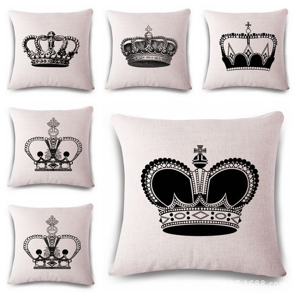 

an crown cartoon mianma version flax pillow back cushion