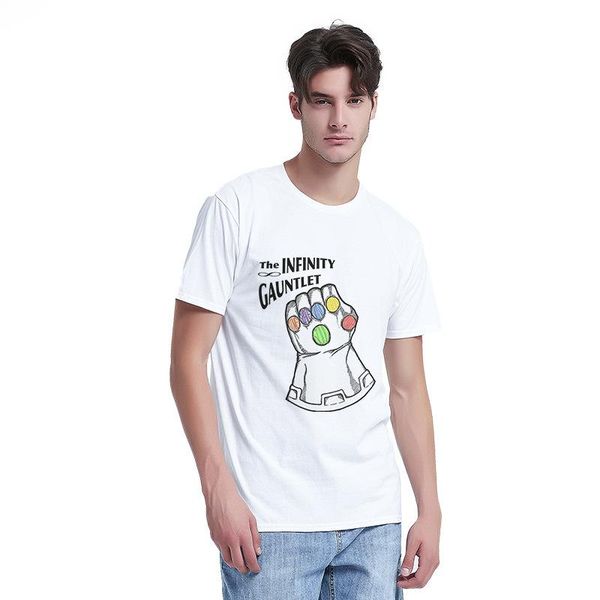 

white printed gauntlet letters t shirt tees avengers assemble tshirts summer men women, White;black