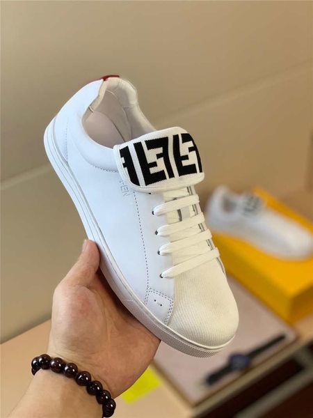 

2020fendi combined low white sneakers with red leather tongue trainer sneakers sneaker shoes with original box, Blue;gray
