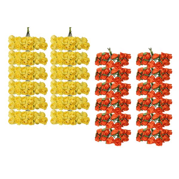 

288 pieces artificial paper rose flower mini bouquet party wedding decor