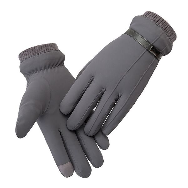 

winter men's gloves thickened rain ski warm and windproof gloves outdoor riding bicycle cold cotton snowboard gray