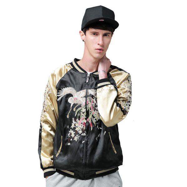 

autumn male jackets embroidery designs women baseball coat varsity american college plus size s-xxxxl, Black;brown