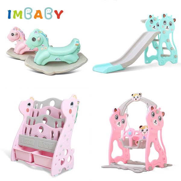 

imbaby new children's bookshelf floor baby slide swing kids swing chair children'strojan rocking horse kindergarten student toys