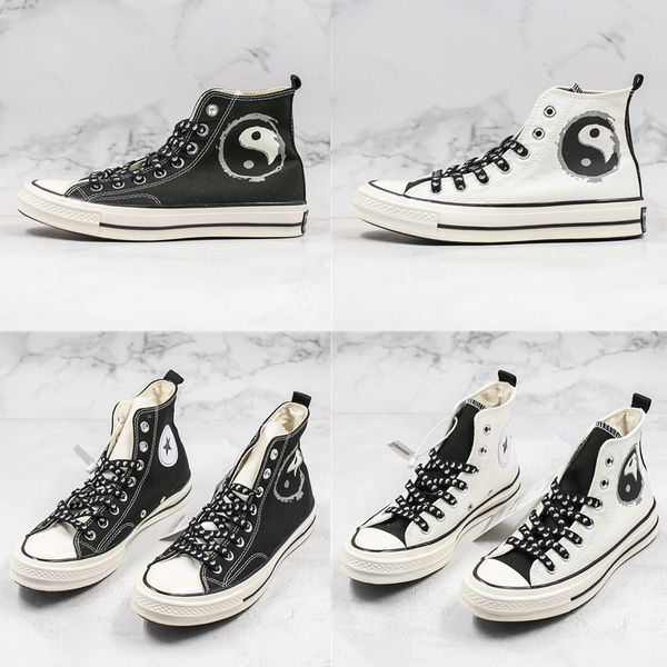 

2020 new canvas shoes tai chi yin yang three generations chuck 1970s black white men women casual shoes 35-44, White;red
