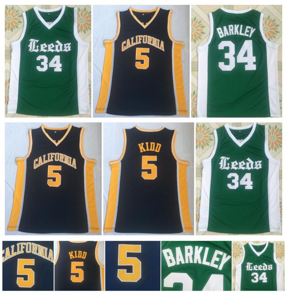 

california golden bears 5 jason kidd jersey 34 charles barkley leeds high school college basketball jerseys, Black