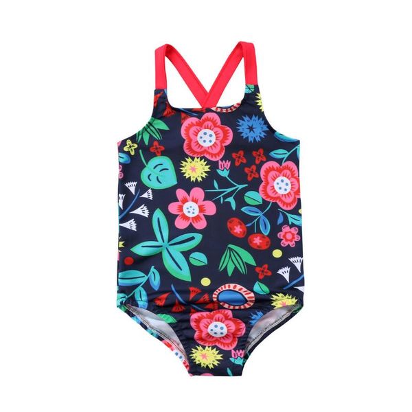 

2019 brand new summer toddler infant child kids baby girls flower swimsuit swimwear bathing suit swimming floral costume 6m-5t