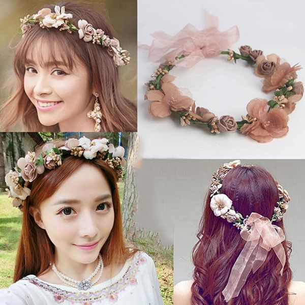 

1pc women wedding floral wreath hairband flower headband hair garland crown