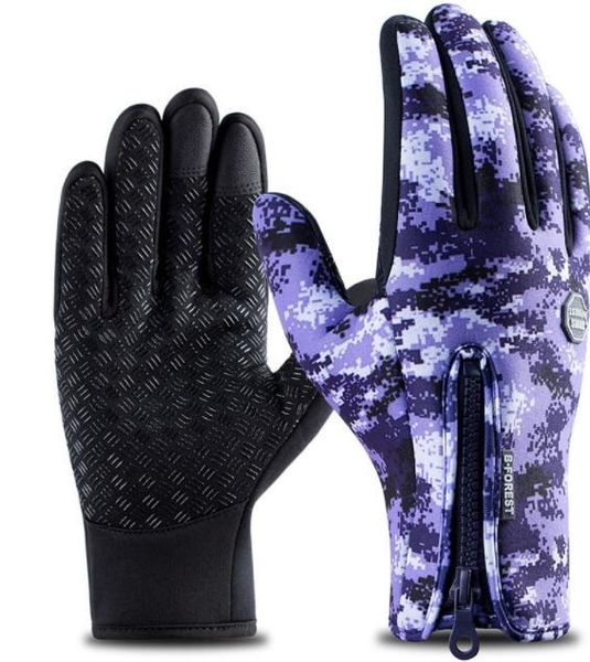 

touch screen glove cold proof men women sports gloves fleece thickened winter outdoor riding warm waterproof training yakuda fitness lovely, Black