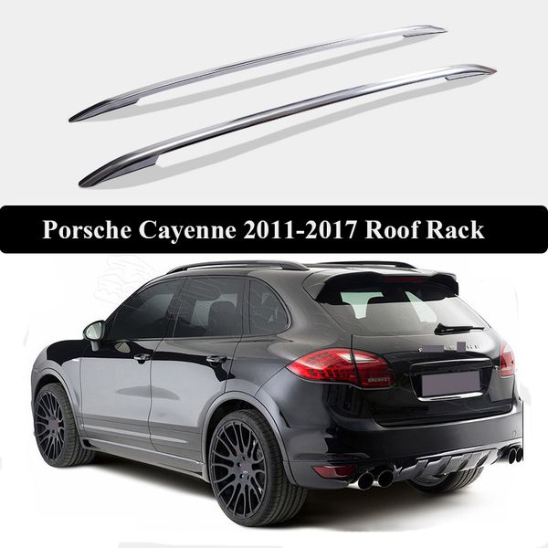 

for porsche cayenne 2011-2017 roof rack rails bar luggage carrier bars racks rail boxes aluminum alloy 3m paste style