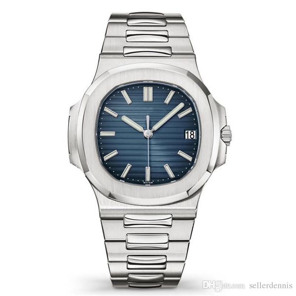 

nautilus watch men automatic luxury watches 5711 silver strap blue stainless mens mechanical orologio di lusso wristwatch date chrono, Bronze;slivery