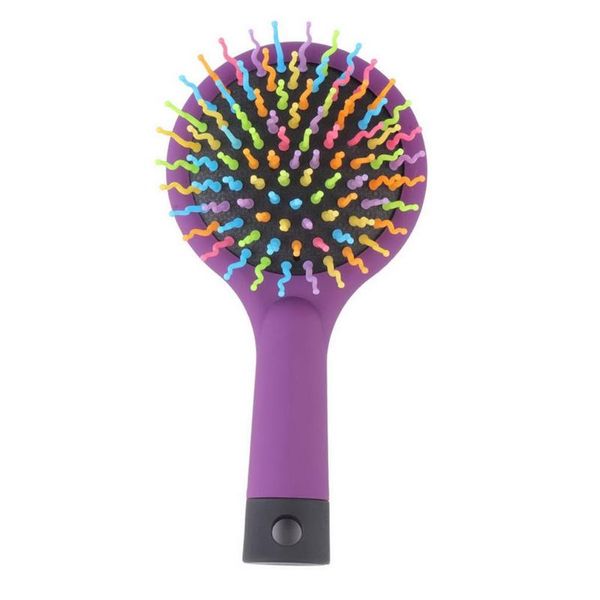

2015 selling 1pc rainbow volume anti-static magic detangler hair curl straight massage comb brush styling tools with mirror