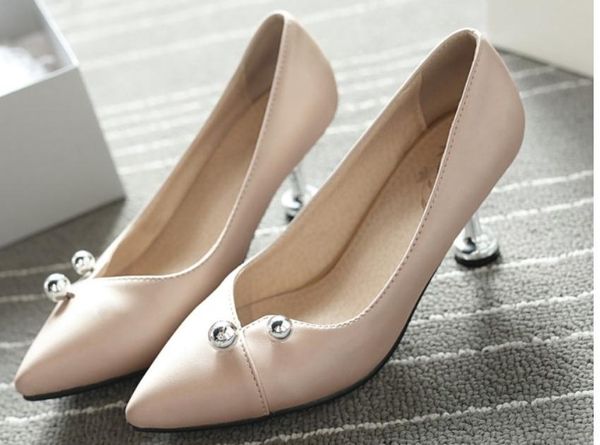 

send 2018 new style autumn pointed end middle heel women shoes, Black